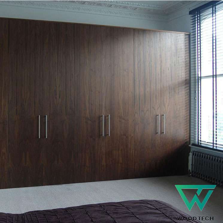  Tủ quần áo gỗ óc chó veneer  thanh lịch WT - 0008