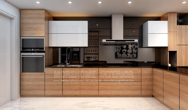 Nếu bạn sở hữu căn bếp nhà phố nhỏ thì đừng bỏ qua mẫu tủ bếp gỗ công nghiệp này nhé Tủ bếp gỗ công nghiệp và tủ bếp acrylic