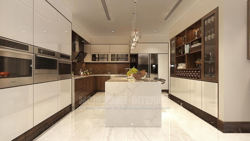 Lựa chọn tủ bếp gỗ công nghiệp kiểu dáng hiện đại được coi là xu hướng Tủ bếp gỗ công nghiệp và tủ bếp acrylic