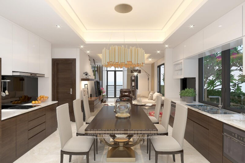 Thiết kế tủ bếp cao cấp tại biệt thự Vinhomes Thăng Long Hà Nội Thiết kế và sản xuất tủ bếp đẹp