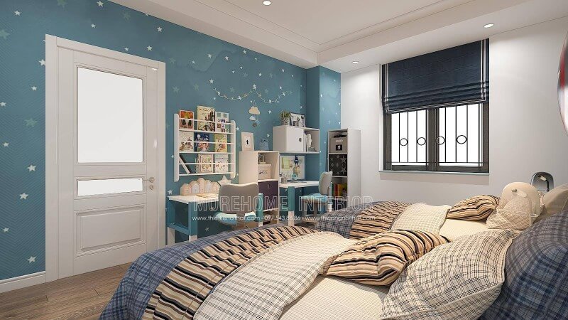 Là bậc phụ huynh, việc giáo dục con ngày càng được chú trọng vì thế mà không gian học của con lại ngày càng được để tâm. Ý tưởng bố trí phòng của 2 cậu con trai với góc học tập đẹp mắt vừa đảm bảo công năng vừa trang trí thú vị có thể sẽ là điểm thu hút kích thích niềm vui thú mỗi khi bắt đầu vào học của con. Thiết kế nội thất phòng ngủ biệt thự