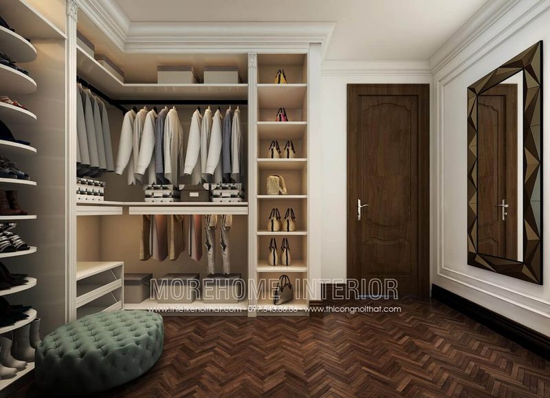 Tủ áo không cánh cho không gian mở